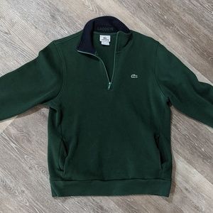 Green Lacoste quarter zip.